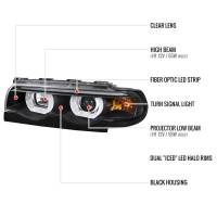 Spec'D Tuning Products - Spec-D 1995-2001 BMW E38 7 Series LED Bar Dual Halo Projector Headlights (Matte Black Housing/Clear Lens) - Image 7