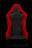 BRAUM RACING SEATS & MORE - BRAUM Racing Falcon-S Composite FRP Bucket Seat - Red Jacquard Black Stitching - Each - Image 2