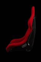 BRAUM RACING SEATS & MORE - BRAUM Racing Falcon-S Composite FRP Bucket Seat - Red Jacquard Black Stitching - Each - Image 3