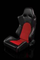 BRAUM RACING SEATS & MORE - BRAUM Racing Advan Series Sport Seats - Black Leatherette with Red Fabric Insert - Pair - Image 3