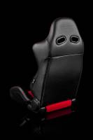 BRAUM RACING SEATS & MORE - BRAUM Racing Advan Series Sport Seats - Black Leatherette with Red Fabric Insert - Pair - Image 4