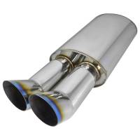 Spec'D Tuning Products - Spec-D Universal DTM Style 2.5" Inlet/3" Outlet Stainless Steel Exhaust Muffler w/ Dual Burnt Tips - Image 8