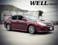 WellVisors - WellVisors Side Window Deflectors Subaru Legacy Sedan 10-14 With Chrome Trim - Image 2