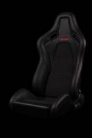 BRAUM RACING SEATS & MORE - BRAUM Racing Falcon-S Composite FRP Reclining Seats - Black W/ Red Stitching - Pair - Image 2