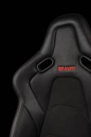 BRAUM RACING SEATS & MORE - BRAUM Racing Falcon-S Composite FRP Reclining Seats - Black W/ Red Stitching - Pair - Image 3