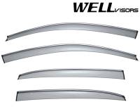 WellVisors Side Window Deflectors Volkswagen Passat Sedan 12-19 With Chrome Trim