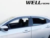 WellVisors - WellVisors Side Window Deflectors Honda Civic Hatchback 2017+ with Black Trim - Image 2