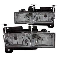 ANZO Headlights, Tail Lights and More  - ANZO 1988-1998 Chevrolet C1500 Crystal Headlights w/ Smoke Lens - Image 1