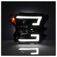 Spyder Auto - Spyder Ford F150 2015-2017 Projector Headlights - Light Bar DRL LED - Black PRO-YD-FF15015-LBDRL-BK - Image 2