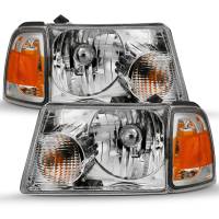 ANZO Headlights, Tail Lights and More  - ANZO 2001-2011 Ford Ranger Crystal Headlight Chrome w/Corner Lights (OE Replacement) - Image 2