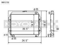 Koyorad Cooling Systems - Koyo HH Series Aluminum Radiator 76-77 Toyota Celica 2.2L I4 (MT) - Image 2