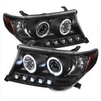 Spyder Toyota Land Cruiser 08-11 Projector Headlights LED Halo LED Black PRO-YD-TLAND08-HL-BK