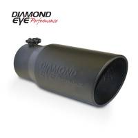 Diamond Eye Performance - Diamond Eye Exhaust Tail Pipe Tip, 5" Inlet X 6" Outlet X 12" Long Bolt On Rolled Angle Black Exhaust Tip - Image 1