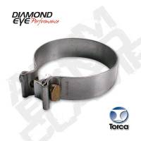 Diamond Eye Exhaust Clamp, Performance Diesel Exhaust Part-5In. 304 Stainless Steel Torca Band Clamp