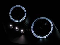 ANZO Headlights, Tail Lights and More  - ANZO 1997-2001 Honda Prelude Projector Headlights w/ Halo Black w/ LED - Image 2