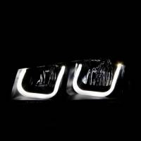 ANZO Headlights, Tail Lights and More  - ANZO 2003-2006 Chevrolet Silverado 1500 Projector Headlights w/ U-Bar Black - Image 2