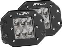 Rigid Industries - RIGID D-Series PRO LED Light, Driving Optic, Flush Mount, Black Housing, Pair - Image 1