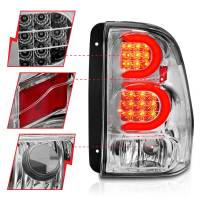 ANZO Headlights, Tail Lights and More  - ANZO 2002-2009 Chevrolet Trailblazer LED Tail Lights w/ Light Bar Chrome Housing Clear Lens - Image 2