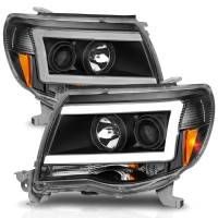 ANZO Headlights, Tail Lights and More  - ANZO 05-09 Toyota Tacoma Projector Light Bar Style Headlights w/ C Light Bar - Image 2