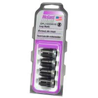 McGard SplineDrive Lug Nut (Cone Seat) M12X1.25 / 1.24in. Length (4-Pack) - Black (Req. Tool)