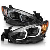 ANZO Headlights, Tail Lights and More  - ANZO 2014-2015 Mazda 6 Projector Headlights w/ Plank Style Design Black - Image 2