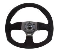 NRG Innovations - NRG Innovations Reinforced Steering Wheel (320mm Horizontal / 330mm Vertical) Black Suede w/Black Stitching - Image 1