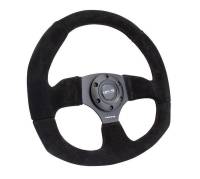 NRG Innovations - NRG Innovations Reinforced Steering Wheel (320mm Horizontal / 330mm Vertical) Black Suede w/Black Stitching - Image 2