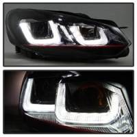 Spyder Auto - Spyder Volkswagen Golf / GTI 10-13 Version 3 Projector Headlights - Black PRO-YD-VG10V3R-DRL-BK - Image 2