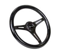 NRG Innovations - NRG Innovations Classic Wood Grain Steering Wheel (350mm) Black Sparkled Grip w/Black 3-Spoke Center - Image 2