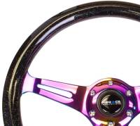 NRG Innovations - NRG Innovations Classic Wood Grain Steering Wheel (350mm) Black Sparkle/Galaxy Color w/Neochrome 3-Spoke - Image 2