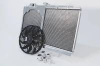 CSF Radiators - CSF 96-07 Mitsubishi Evo 4/5/6/7/8/9 Full-Slim Radiator w/12in Fan & Shroud/-16AN & Slip On Fitting - Image 2