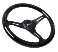 NRG Innovations - NRG Innovations Classic Wood Grain Steering Wheel (350mm) Black Paint Grip w/Black 3-Spoke Center - Image 2