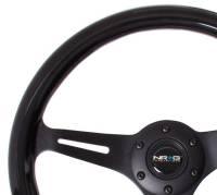 NRG Innovations - NRG Innovations Classic Wood Grain Steering Wheel (350mm) Black Paint Grip w/Black 3-Spoke Center - Image 3