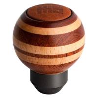 Momo - Momo Targa Heritage Shift Knob - Round Wood, Layered Mahogany and Beechwood, Leather Insert Top - Image 1