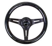 NRG Innovations - NRG Innovations Classic Wood Grain Steering Wheel (310mm) Black Sparkle w/Blk 3-Spoke Center - Image 1