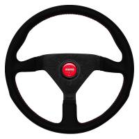 Momo - Momo Montecarlo Alcantara Steering Wheel 320 mm - Black/Red Stitch/Black Spokes - Image 1