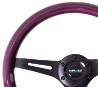 NRG Innovations - NRG Innovations Classic Wood Grain Steering Wheel (350mm) Purple Pearl/Flake Paint w/Black 3-Spoke Center - Image 3