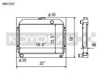 Koyorad Cooling Systems - Koyo HH Series Aluminum Radiator 70-74 Toyota Celica 1.6L I4 (MT) - Image 2