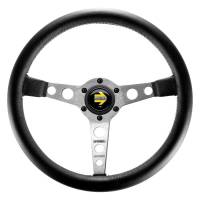 Momo - Momo Prototipo Steering Wheel 350 mm - Black Leather/Wht Stitch/Brshd Spokes - Image 1