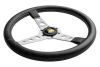 Momo - Momo Prototipo Steering Wheel 350 mm - Black Leather/Wht Stitch/Brshd Spokes - Image 2