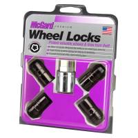 McGard Wheel Lock Nut Set - 4pk. (Cone Seat) M14X1.5 / 21mm & 22mm Dual Hex / 1.639in. L - Black