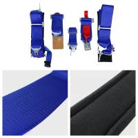 Spec'D Tuning Products - Spec-D Universal Blue 5 Point Latch & Link Racing Seat Belt Safety Harness - Image 5