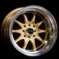 JNC Wheels Rim JNC003 Gold Machined Lip 15x9 4x100/4x114.3 ET0