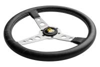 Momo - Momo Prototipo Steering Wheel 350 mm - Black Leather/White Stitch/Brshd Spokes - Image 2