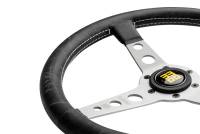 Momo - Momo Prototipo Steering Wheel 350 mm - Black Leather/White Stitch/Brshd Spokes - Image 4