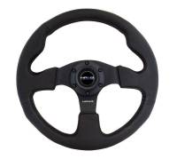 NRG Innovations - NRG Innovations Reinforced Steering Wheel (320mm) Black Leather w/Black Stitching - Image 1