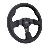 NRG Innovations - NRG Innovations Reinforced Steering Wheel (320mm) Black Leather w/Black Stitching - Image 2