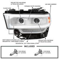 Spec'D Tuning Products - Spec-D 2019-2022 Dodge RAM 2500/3500/4500/5500 Switchback Sequential LED Turn Signal Projector Headlights (White Housing/Clear Lens) - Image 3