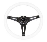 NRG Innovations - NRG Innovations Classic Wood Grain Steering Wheel (350mm) White Paint Grip w/Black 3-Spoke Center - Image 1