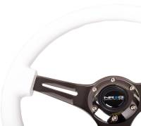 NRG Innovations - NRG Innovations Classic Wood Grain Steering Wheel (350mm) White Paint Grip w/Black 3-Spoke Center - Image 3